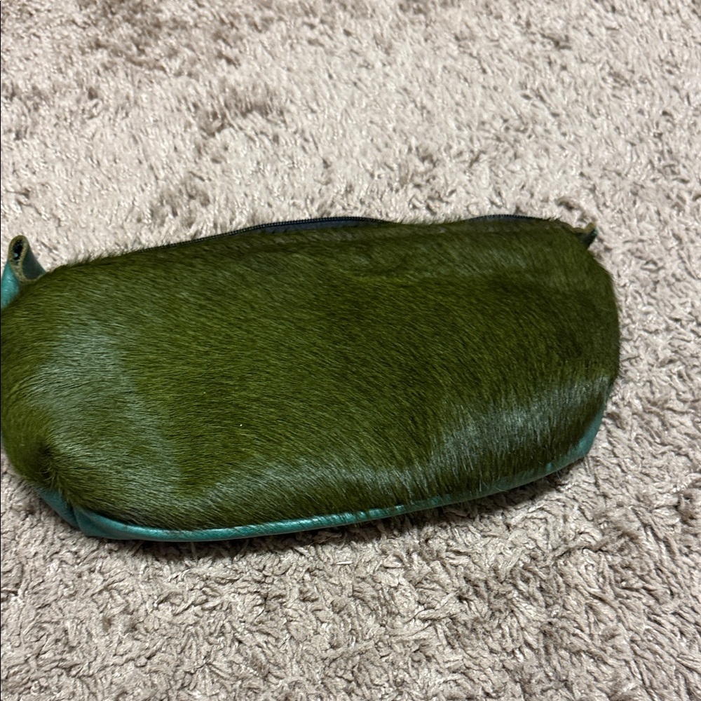 Green Fur Cosmetic Bag